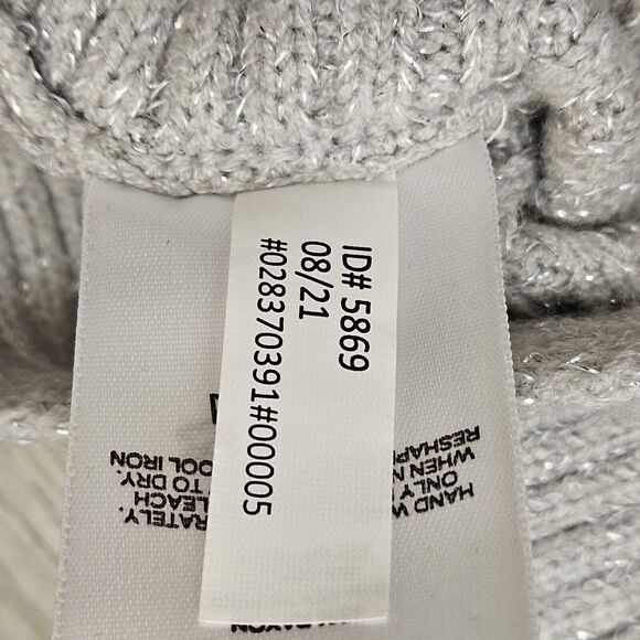 Express Dolman Sleeve Sweater grey/silver Ribbed asymmetrical Hem Womens Small - Picture 3 of 8